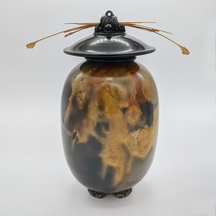 Medium Round Vase with Lid by Geoff Searle at The Avenue Gallery, a contemporary fine art gallery in Victoria, BC, Canada.