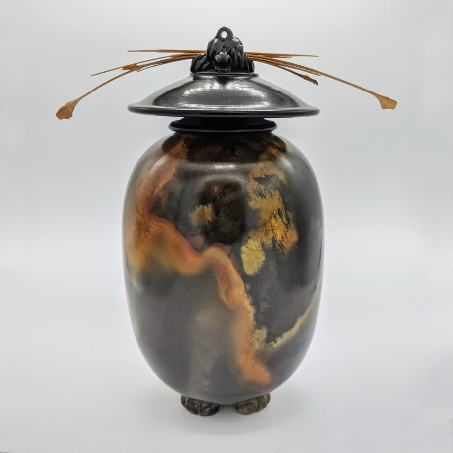 Medium Round Vase with Lid by Geoff Searle at The Avenue Gallery, a contemporary fine art gallery in Victoria, BC, Canada.