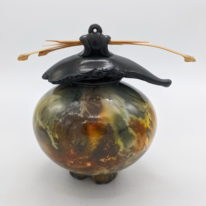 Small Round Vase with Lid by Geoff Searle at The Avenue Gallery, a contemporary fine art gallery in Victoria, BC, Canada.