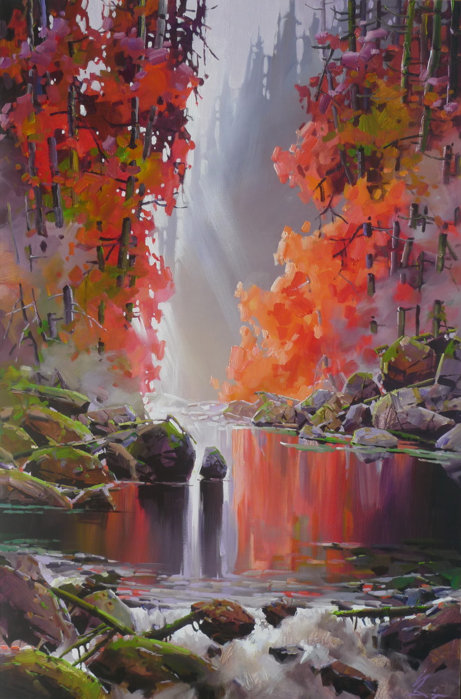Red Season by Bi Yuan Cheng at The Avenue Gallery, a contemporary fine art gallery in Victoria, BC, Canada.