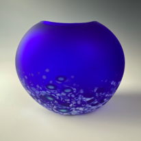 Tulip Vase - Frosted (Cobalt) by Lisa Samphire at The Avenue Gallery, a contemporary fine art gallery in Victoria, BC, Canada.