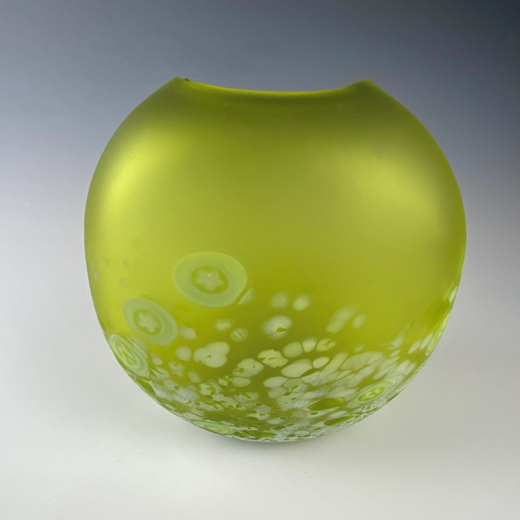 Tulip Vase - Frosted (Lime) by Lisa Samphire at The Avenue Gallery, a contemporary fine art gallery in Victoria, BC, Canada.