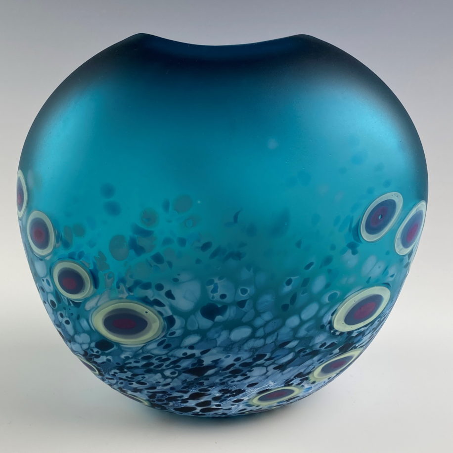 Tulip Vase - Frosted (Teal) by Lisa Samphire at The Avenue Gallery, a contemporary fine art gallery in Victoria, BC, Canada.