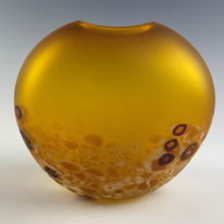 Tulip Vase - Frosted (Amber) by Lisa Samphire at The Avenue Gallery, a contemporary fine art gallery in Victoria, BC, Canada.