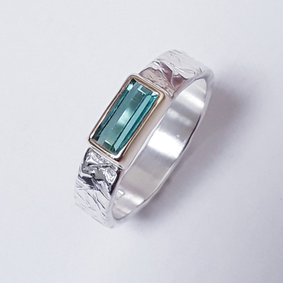 Blue Green Tourmaline Ring by Andrea Roberts at The Avenue Gallery, a contemporary fine art gallery in Victoria, BC, Canada.