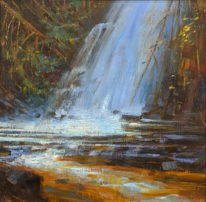 Waterfall, Kootenay (Field Study) by Brent Lynch at The Avenue Gallery, a contemporary fine art gallery in Victoria, BC, Canada.