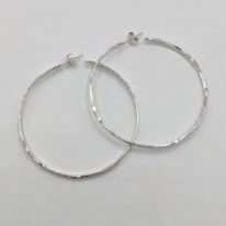 Bark Vertical Hoop Earrings by A & R Jewellery at The Avenue Gallery, a contemporary fine art gallery in Victoria, BC, Canada.