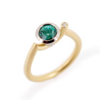 Green Tourmaline & Diamond Ring by Bayot Heer at The Avenue Gallery, a contemporary fine art gallery in Victoria, BC, Canada.