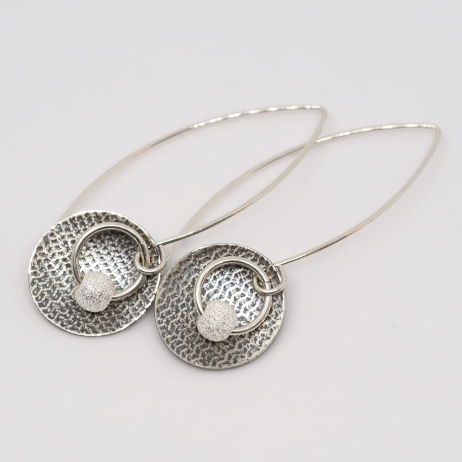 Silver Earrings with Balls by ARTYRA Studio at The Avenue Gallery, a contemporary fine art gallery in Victoria, BC, Canada.
