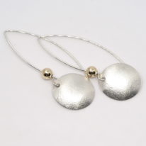 Silver Earrings with 14kt. Gold Balls by ARTYRA Studio at The Avenue Gallery, a contemporary fine art gallery in Victoria, BC, Canada.