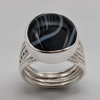 Twigs Band Ring with Agate by A & R Jewellery at The Avenue Gallery, a contemporary fine art gallery in Victoria, BC, Canada.