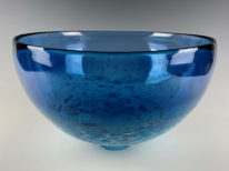 Two-Tone Bowl (Steel Blue, Copper Blue) by Lisa Samphire at The Avenue Gallery, a contemporary fine art gallery in Victoria, BC, Canada.