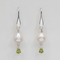 Freshwater Pearl & Peridot Earrings by Val Nunns at The Avenue Gallery, a contemporary fine art gallery in Victoria, BC, Canada
