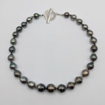 Large Tahitian Pearl Necklace with Sterling Silver Toggle Clasp by Val Nunns at The Avenue Gallery, a contemporary fine art gallery in Victoria, BC, Canada.