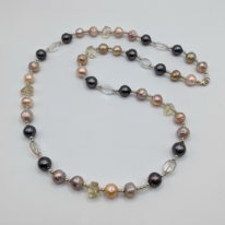 Mixed Pearls and Citrine Necklace by Val Nunns at The Avenue Gallery, a contemporary fine art gallery in Victoria, BC, Canada.