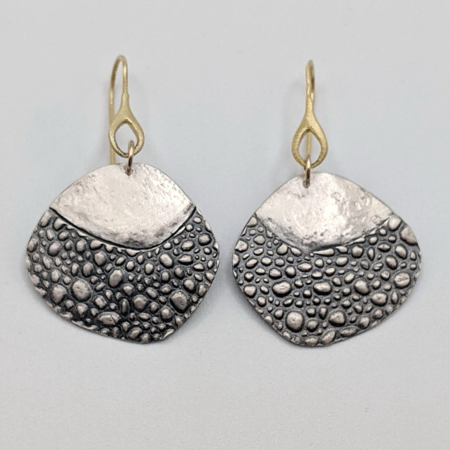 Cast Silver Earrings by Air & Earth Design at The Avenue Gallery, a contemporary fine art gallery in Victoria, BC, Canada.