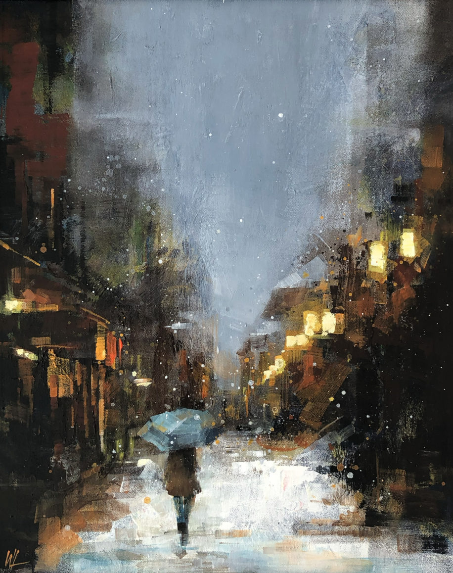 Sleet Night by William Liao at The Avenue Gallery, a contemporary fine art gallery in Victoria, BC, Canada.