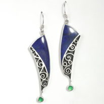Lapis & Chrysoprase Earrings by Brenda Roy at The Avenue Gallery, a contemporary fine art gallery in Victoria, BC, Canada.