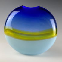 Abstracted Landscape Vase (Light Blue) by Lisa Samphire at The Avenue Gallery, a contemporary fine art gallery in Victoria, BC, Canada.