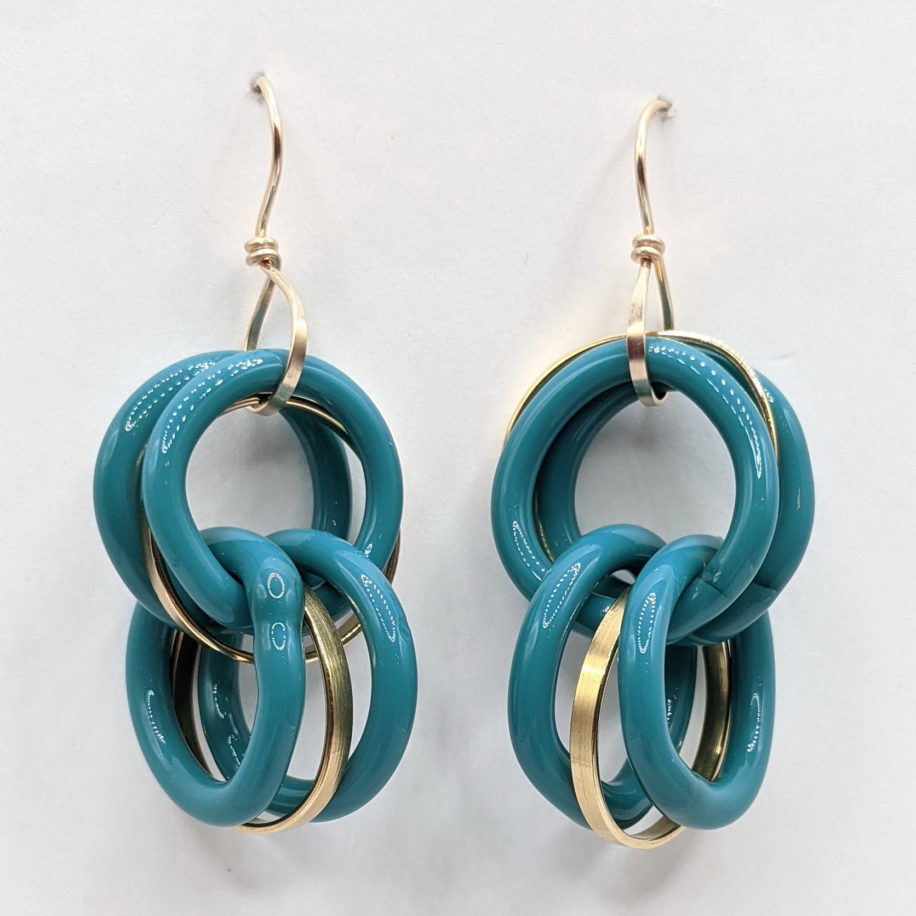 Dynasty Earrings - Teal by Minori Takagi at The Avenue Gallery, a contemporary fine art gallery in Victoria, BC, Canada.