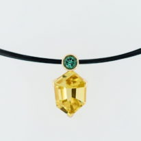 Lemon Citrine & Teal Tourmaline Pendant by Bayot Heer at The Avenue Gallery, a contemporary fine art gallery in Victoria, BC, Canada.