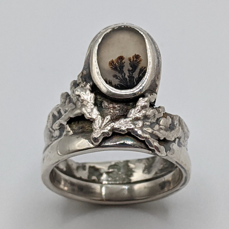 Dendritic Agate Ring by Andrea Russell at The Avenue Gallery, a contemporary fine art gallery in Victoria, BC, Canada.