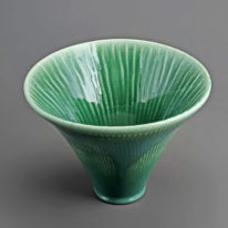 Green Flare Vase by Derek Kasper at The Avenue Gallery, a contemporary fine art gallery in Victoria, BC, Canada.