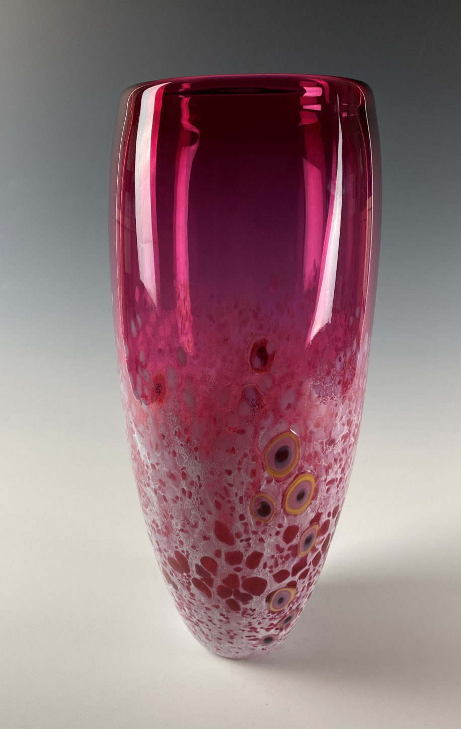 XL Lily Vase (Cranberry) by Lisa Samphire at The Avenue Gallery, a contemporary fine art gallery in Victoria, BC, Canada.