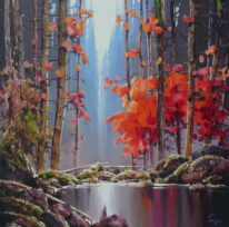 It's Autumn Again by Bi Yuan Cheng at The Avenue Gallery, a contemporary fine art gallery in Victoria, BC, Canada.