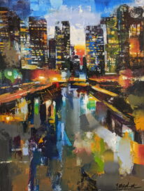 Cityscape VI by Yared Nigussu at The Avenue Gallery, a contemporary fine art gallery in Victoria, BC, Canada.
