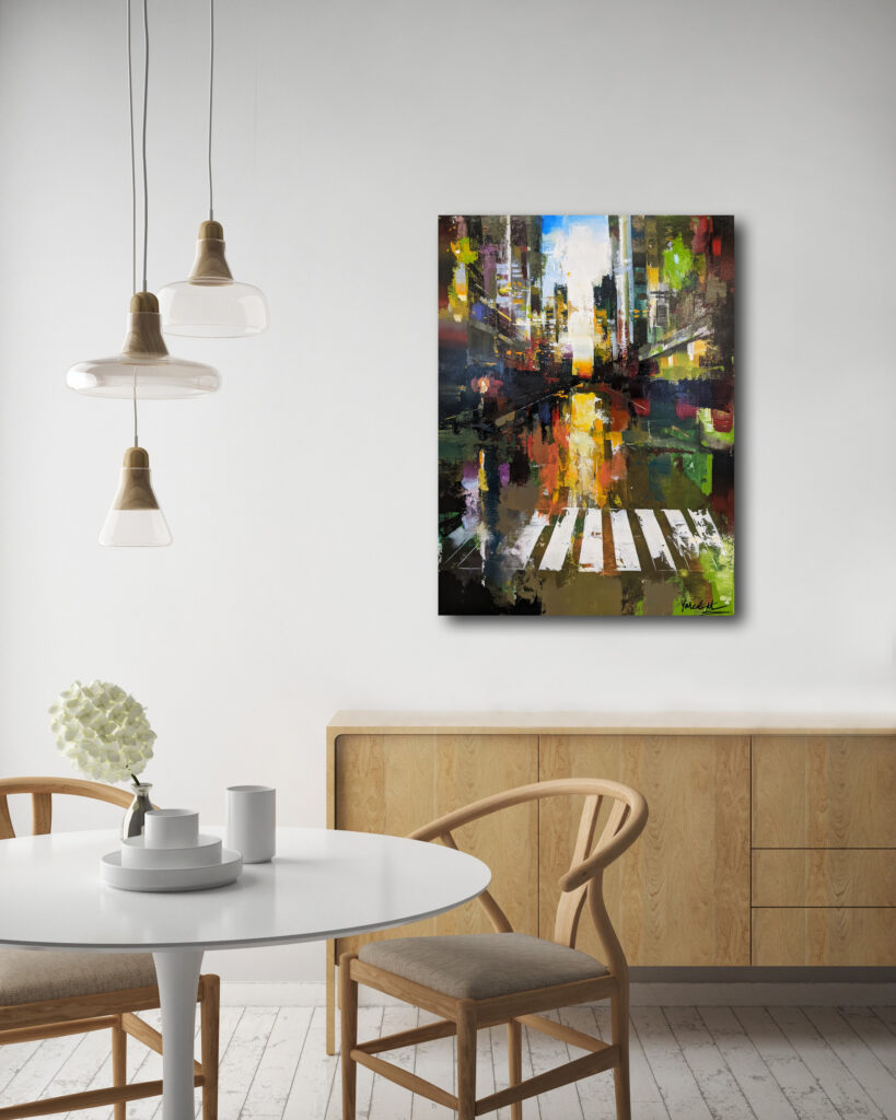 Cityscape VII by Yared Nigussu at The Avenue Gallery, a contemporary fine art gallery in Victoria, BC, Canada.