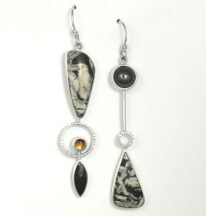 Pinolith Long Drop Earrings by Brenda Roy at The Avenue Gallery, a contemporary fine art gallery in Victoria, BC, Canada.