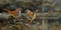 Song Sparrows by Tanya Bone at The Avenue Gallery, a contemporary fine art gallery in Victoria, BC, Canada.