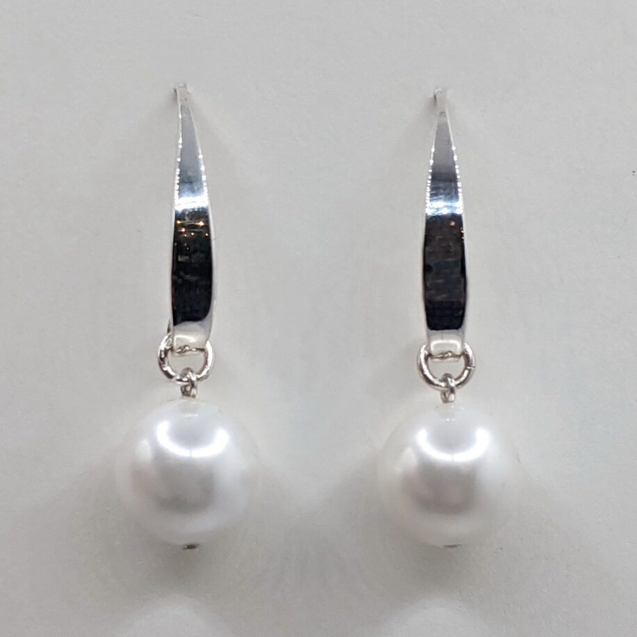 Shell Pearl & Sterling Silver Earrings by Val Nunns at The Avenue Gallery, a contemporary fine art gallery in Victoria, BC, Canada.