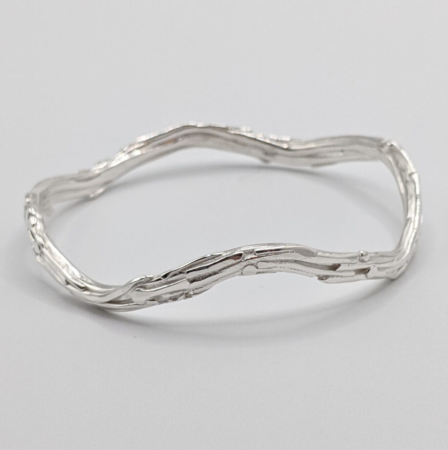 Wave Bark Bangle (Medium) by A & R Jewellery at The Avenue Gallery, a contemporary fine art gallery in Victoria, BC, Canada.