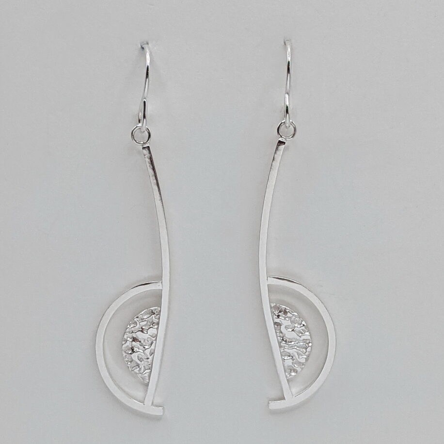 Half Sun and Moon Earrings by A & R Jewellery at The Avenue Gallery, a contemporary fine art gallery in Victoria, BC, Canada.