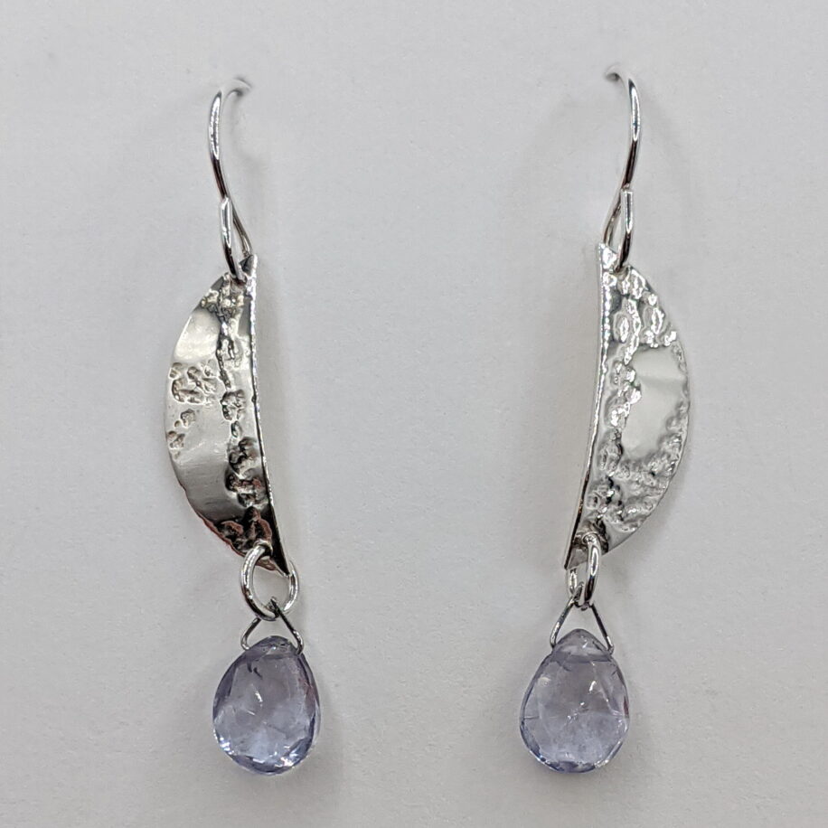 Half Moon Earrings with Lavender Topaz by A & R Jewellery at The Avenue Gallery, a contemporary fine art gallery in Victoria, BC, Canada.