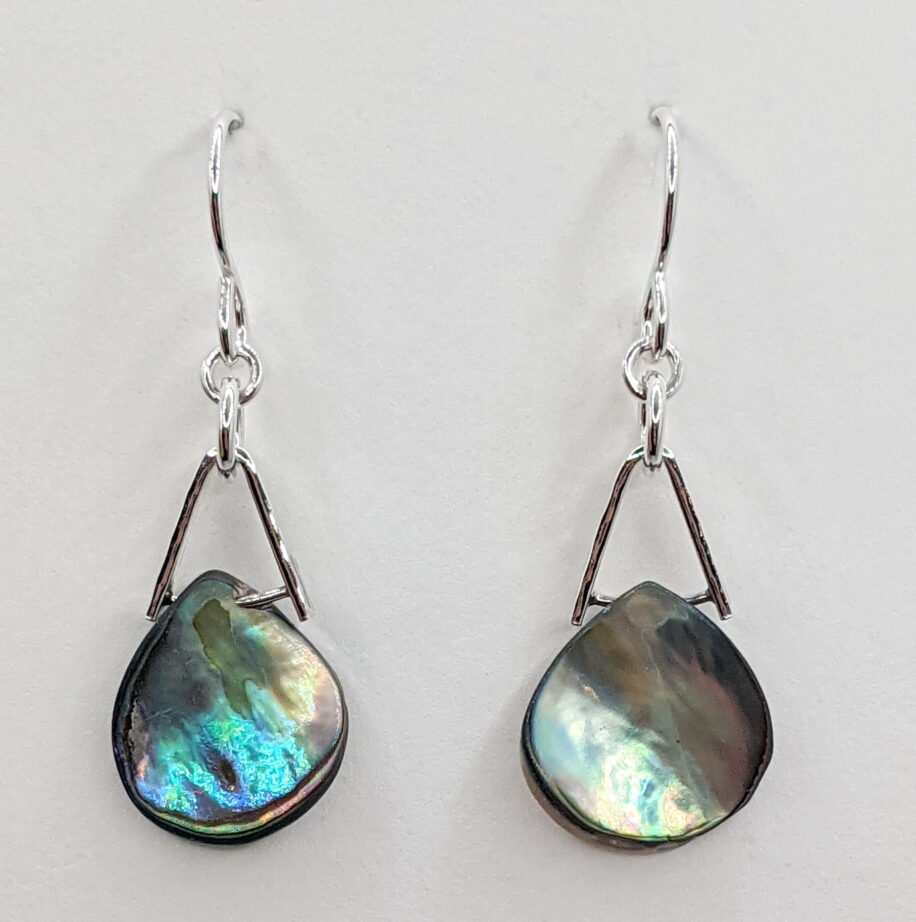 V-Bail Earrings with Abalone (Natural) by A & R Jewellery at The Avenue Gallery, a contemporary fine art gallery in Victoria, BC, Canada.