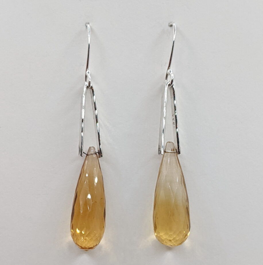 V-Bail Earrings with Citrine by A & R Jewellery at The Avenue Gallery, a contemporary fine art gallery in Victoria, BC, Canada.
