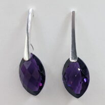 Flared Bar Earrings with Amethyst by A & R Jewellery at The Avenue Gallery, a contemporary fine art gallery in Victoria, BC, Canada.