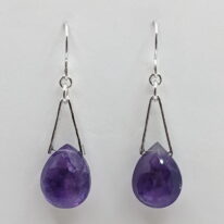V-Bail Earrings with Amethyst by A & R Jewellery at The Avenue Gallery, a contemporary fine art gallery in Victoria, BC, Canada.