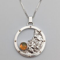 Sun and Moon Pendant with Opal by A & R Jewellery at The Avenue Gallery, a contemporary fine art gallery in Victoria, BC, Canada.