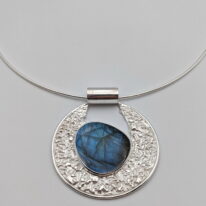 Full Lunar Moon Pendant with Labradorite by A & R Jewellery at The Avenue Gallery, a contemporary fine art gallery in Victoria, BC, Canada.