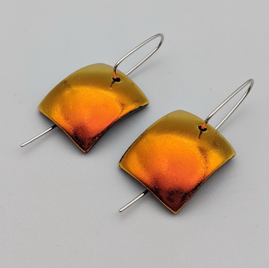 Square Oxygen Series Earrings by Peggy Brackett at The Avenue Gallery, a contemporary fine art gallery in Victoria, BC, Canada.