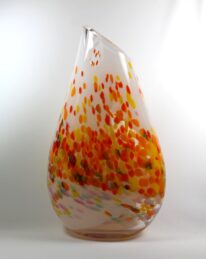 White with Multicolour Frit Vase by Guy Hollington at The Avenue Gallery, a contemporary fine art gallery in Victoria, BC, Canada.