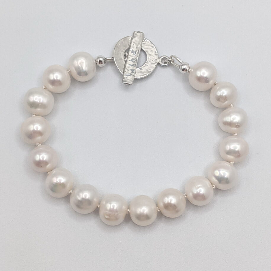 White Freshwater Pearl "Classic Bracelet" by Val Nunns at The Avenue Gallery, a contemporary fine art gallery in Victoria, BC, Canada.