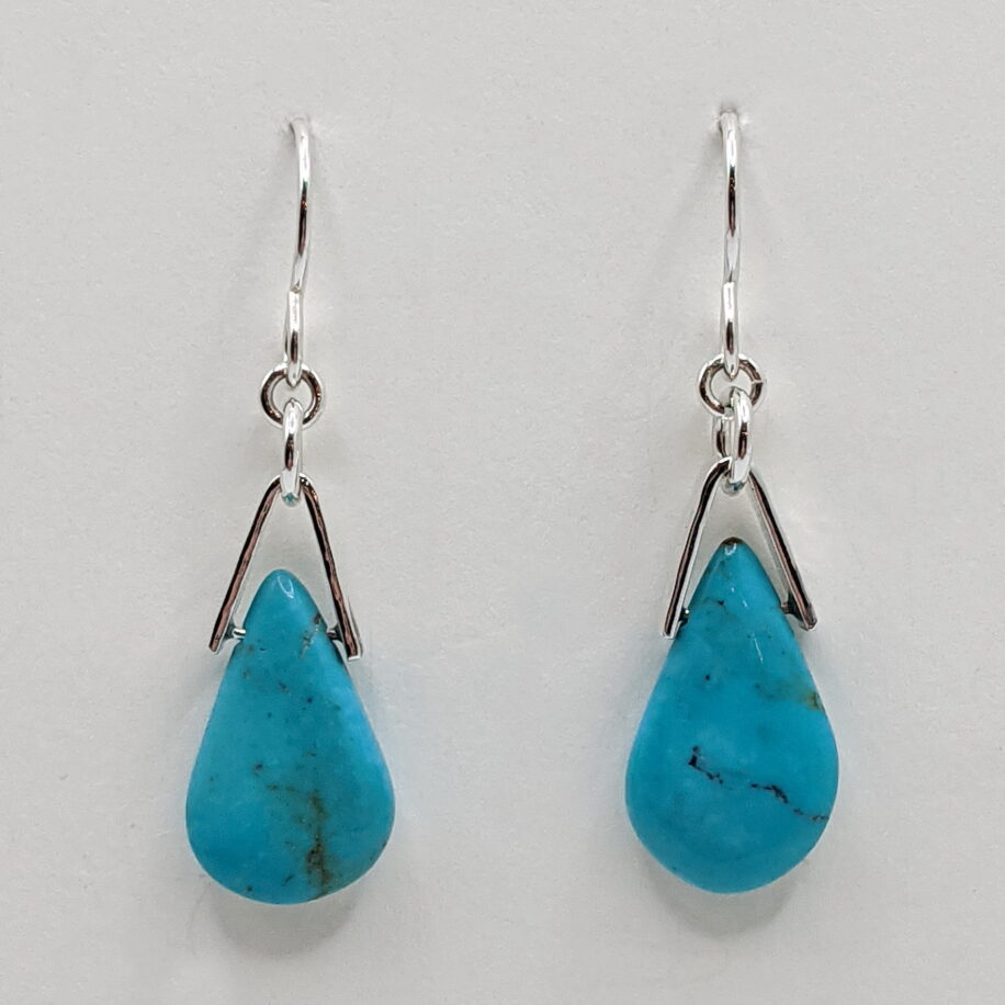 V-Bail Earrings with Turquoise by A & R Jewellery at The Avenue Gallery, a contemporary fine art gallery in Victoria, BC, Canada.