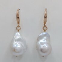 White Baroque Pearl Earrings with 14kt. Gold-Plated Wires by Val Nunns at The Avenue Gallery, a contemporary fine art gallery in Victoria, BC, Canada.