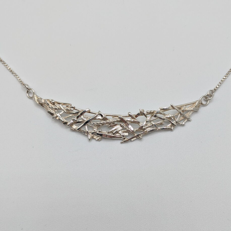 Twig Collar with Attached Chain (Large) by A & R Jewellery at The Avenue Gallery, a contemporary fine art gallery in Victoria, BC, Canada.