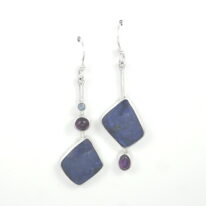 Lapis, Amethyst & Opal Earrings by Brenda Roy at The Avenue Gallery, a contemporary fine art gallery in Victoria, BC, Canada.